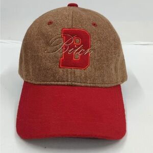 Brown and Red Embroidered B Baseball Hat- URBAN OUTFITTERS